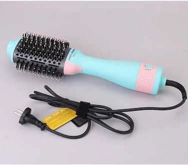 PrecisionWare Enzo EN-4134 3-In-1 Electric Hair Styling Comb, Italian Brand, Negative Ion Technology, Fast Drying, Curling, Straightening &amp; Volumizing - Intl Version - Green Gold