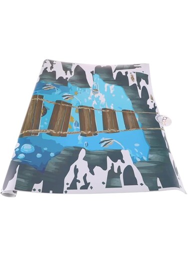 bpa 3D Floor Stickers,Underwater Sea World Starfish Colorful Fishes Removable Love Ocean Cute Wooden Suspension Bridge Pvc Art Wall