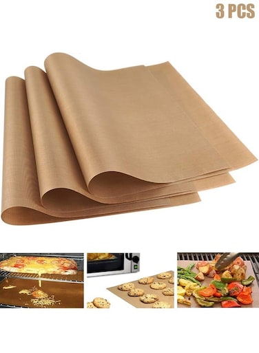 Oven Grill Mat Teflon Sheet 3 Pack for Heat Press Transfer Non-Stick Paper Reusable Heat Resistant Craft, High-temperature oven food-grade Baking Cloth Nonstick Oilcloth