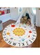 Exrp Round Kids Play Rug ABC Alphabet Nursery Rug for Bedroom Playroom Non Slip Fun Educational Playmat Round Circle Carpet Crawling Mat for Classroom Infant Toddlers，100 * 100cm