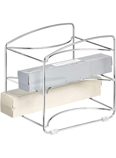 Idesign Classico Kitchen Organizer Rack For Aluminum Foil, Sandwich Bags, Plastic Wrap - 3 Shelves, Chrome