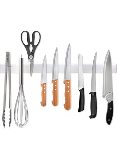 40 CM Magnetic Knife Strip, Premium Stainless Steel Wall Mounted Kitchen Knives Bar,Space-Saving Powerful No Drilling Magnetic Knife Rack for Home Kitchen Utensil Holder &amp; Tool Holder