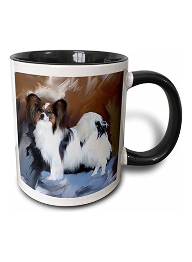 Papillion Printed Two Tone Mug Black/Brown/White