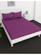 Deep Fitted Elastic Bedsheet Set With Pillow Covers, King/Queen/Double/Single Sizes, Color Purple, Depth 30cm