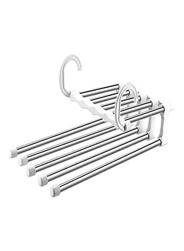 Stainless Steel Clothes Hanger Silver/White 40x50x60cm
