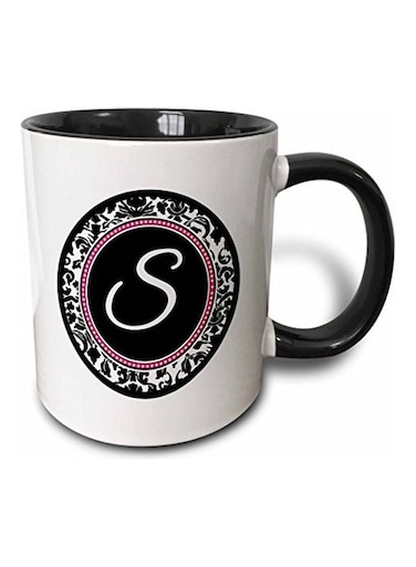 S-Letter Printed Coffee Mug Black/White