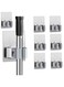 8PCS Broom Holder Wall Mount - Mop Holder Self Adhesive Broom Hanger Stainless Steel for Home Garage Garden Laundry Room Storage (A)