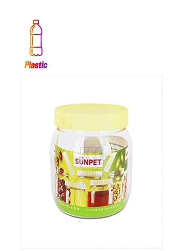 Alsaqer Round SpiceJar/Pet Jar/Plastic Food Storage Jar 500 ml Capacity