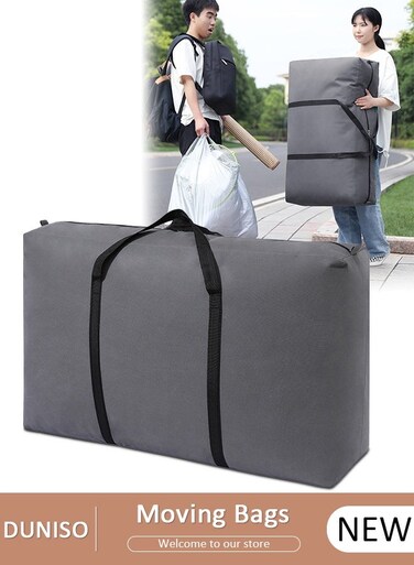 105L Collapsible Moving Bags, Organizing Bags with Zippers and Handles Storage Bag, Space Saving Clothes Storage Laundry Bag For Packing, House Essentials, Sustainable, Water-Resistant