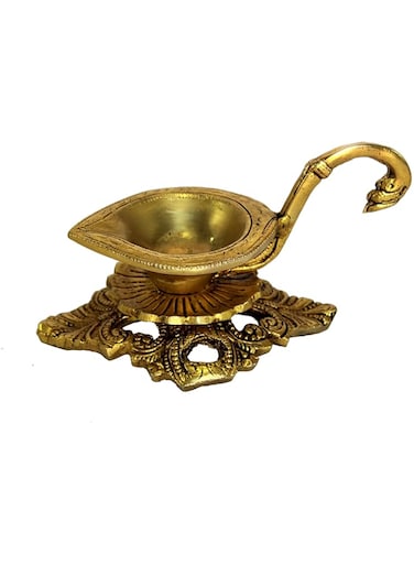 eSplanade Brass Diya - 9 cms   Oil Lamp   Home Decor   Brass Deepam   Brass Lamps   Kuthu Vilakku   Lamps for Home and Office
