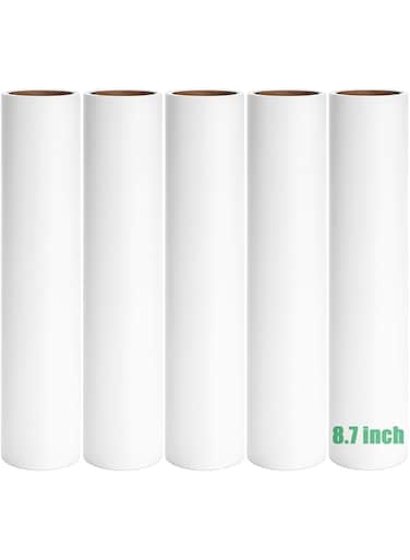 MINGRACE 8.7 inch Lint Roller Refills Only, Compatible with Mammoth Lint Roller Refill Pack of 5, 60 Sheets per Roll, Total 300 Sheets, Extra Large Lint Roller Refills for Pet Hair (8.7'' Wide)