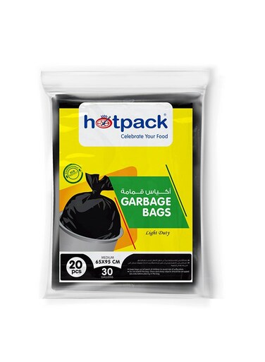 Garbage Bag, 30 Gallon, 20 Pieces Black 65x95cm