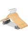 Beauenty Wooden Hanger With Pants Clips12 pcs Smooth Wood 360 Degree Rotation Clothes Hook Set (Natural)