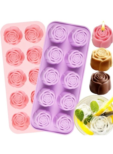 Pcs Rose Chocolate Mold 20 Cavity Silicone Roses Molds for Chocolate, Candy, Ice Cube, Gummy, Jello, Jelly,Candles, Soaps