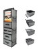 Hanging Closet Organizer with 5 Drawers &amp; 3 Side Pockets,Durable Fabric Hanging Shelf Holder with Sturdy Hook,Foldable Space-Saving Storage Organization for Wardrobe,Bedroom,Dorm,RV