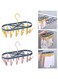 MARGOUN For Foldable Clothes Hanger Towels Socks Bras Underwear Drying Rack With 12 Clips Plastic Space Saving Closet Organizer Hanger Rack (2 pack)