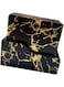 N / B Makeup Toy 6 Pieces wood Non-slip Cup Mats Insulation Mats tea coaster set Table Coasters for Cold Drinks and Hot Beverage (Marble Design Black)