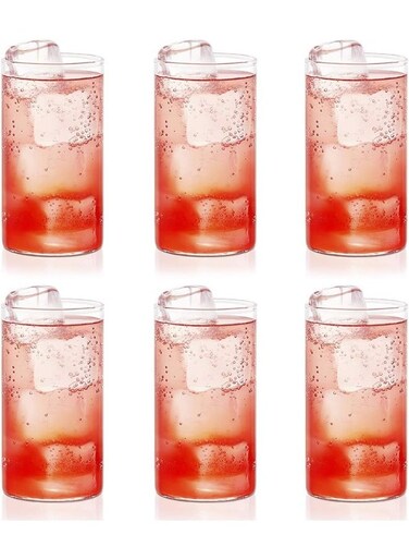 Vision Transparent Water Glass/Cold Drink Tumbler/Beer Glass/Juice Glass Set Of 6 Pcs (350 Ml Each)