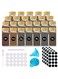 BIVATU 24 Pcs Spice Jars Set &ndash; 4 oz Glass Jars with Airtight Bamboo Lids, Labels &amp; Shaker Lids &ndash; Kitchen Storage &amp; Organization for Spices, Herbs, and Condiments