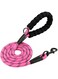 SCTOPAE Heavy Duty Rope Dog Leash with Comfortable Padded Handle, Highly Reflective Strong Sturdy 4/5/6 FT Dog Leash for Small Medium Large Dogs(1/2&quot;&times;5&#39;, Pink)