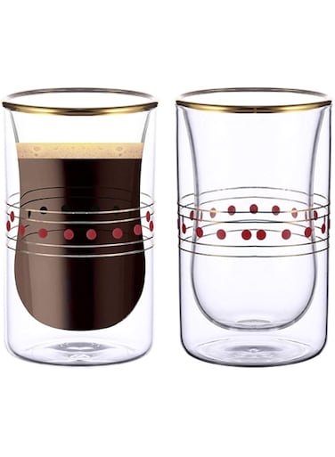 BLACKSTONE DG895 Double Wall Glass Tumbler (100ml, Set of 2 Pieces)