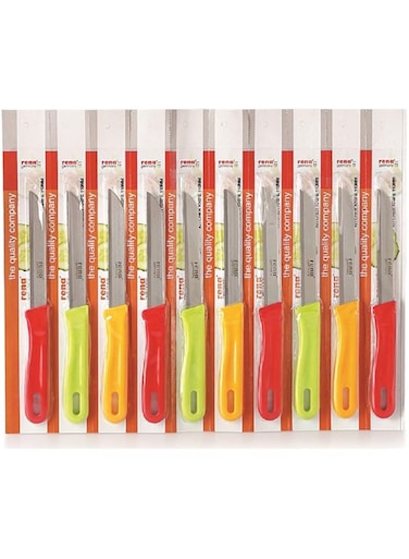 rena germany Stainless Steel Kitchen Knife Set, Serrated Knife Set, Multipurpose Utility Knives for Household, Professional Quality for Cooking and Baking (90 mm, 10)