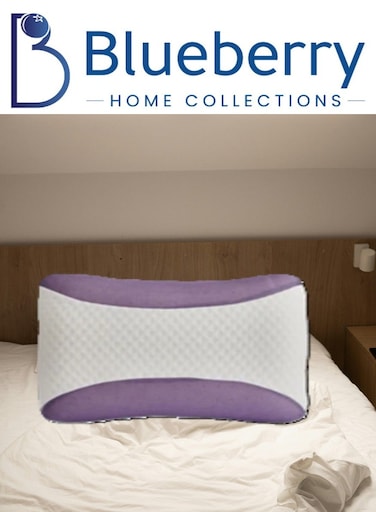 Lavender Infused Memory Foam Pillow   Hypoallergenic &amp; Breathable  Removable cover - 60x40x12cm