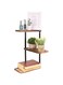 medla Wood Corner Floating Shelves: Corner Shelf Wood 3 Tiered Industrial Floating Bookcase Shelf Rustic Wood Wall Storage Shelves Space Saving Wooden Wall Shelf for Bathroom Living Room Kitchen