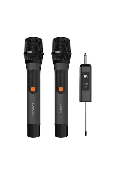 Soundtec Duo Mic Aluminum Rechargeable Wireless Microphone with Digital Display