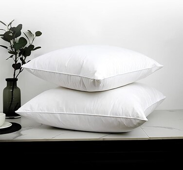 INFINI HOMES Soft 100% Virgin Fibre White Cushion for Home Living Room Bedroom &amp; Luxury Hotel (30 X 50, Pack of 2)