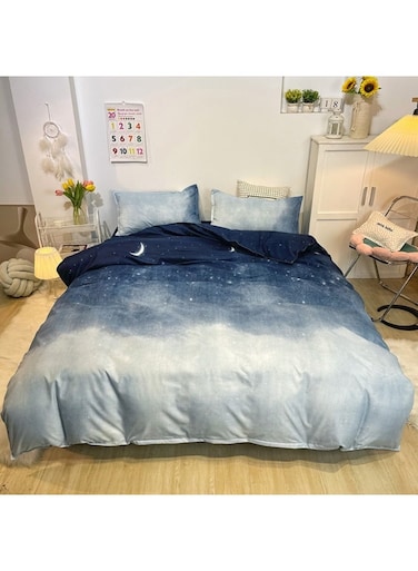 4 Piece Duvet Cover Set, Ultra Soft Microfiber Comforter Cover Set with Zipper Closur, Cotton Bedding Set with 2 Pillow Cases(200x230cm)