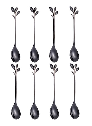 PCS Black Coffee Spoons Stainless Steel Ice Cream Spoons 4.7 inch Tea Demitasse Stirring Spoon Smooth Edges Safe for Dessert Family Parties Pack