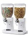 Gallery Double Container Cereal Beverage Dispenser White/Clear 19x32x41centimeter