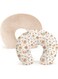 Nursing Pillow Covers, Soft Muslin Cotton Slipcovers for Breastfeeding Pillows, Removable &amp; Breathable, Machine Washable, Ideal for Newborns and Gift Use, 2 Pack, (Khaki, Flourish)