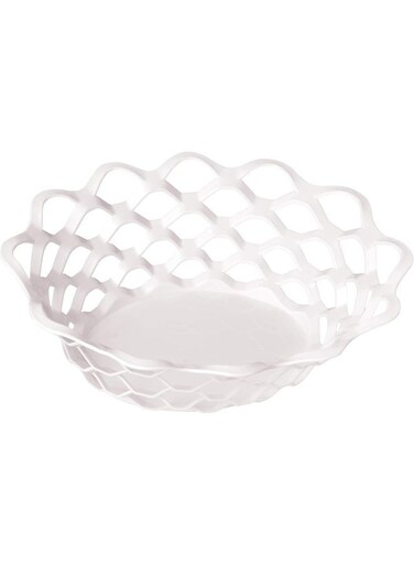 Home Plastic Bread Oval Basket, Storage (White)