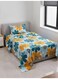 Single size Cotton Blend Flat Bedsheet Set 144 Thread Count Garden Floral Design 130x240 cm