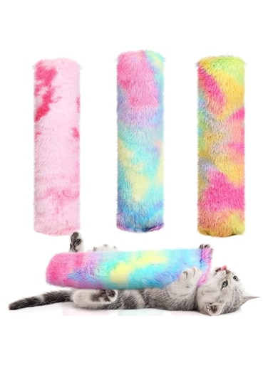 NeoStyle 3 Pcs Cat Pillows Toys containing Catnip,Soft and Durable Pillows Toy,Interactive Cat Kicker Toys for Indoor Cats,Kitty Kick Stix,Cat Teething Chew Toys for Kittens (Pink 3 pcs)