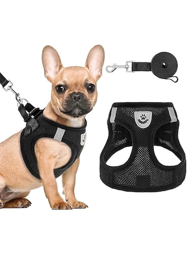 PAWCHIE Puppy Harness and Leash Set - Soft Mesh Dog Vest Harness, Reflective &amp; Adjustable Harness for Small to Medium Dogs, Cats and Puppies