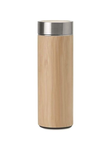 Wooden Bamboo Bottle Thermos Flask 500 ml &ndash; Tea to Go Thermal Flask in Elegant Bamboo Design water Bottle