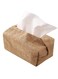 Organic-Linen Tissue Box Napkin Holder, Japanese Style Cotton And Linen Cloth Art Pumping Box Simple Homestay Concave Shape Storage Bag Creative Home Living Room Dining Table