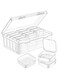 HBSTUDIO Small Bead Organizers, 15 Pieces Plastic Storage Cases Mini Clear Bead Storage Containers Boxes with Hinged Lid and Large Rectangle Organizing Box (1 Set)