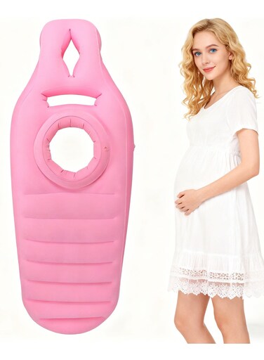 Inflatable Pregnancy Pillow Air Mattresses Maternity Pillow Support Back Legs Belly Hip Portable Sleeping Pad Full Body Maternity Airbed with Hole Float
