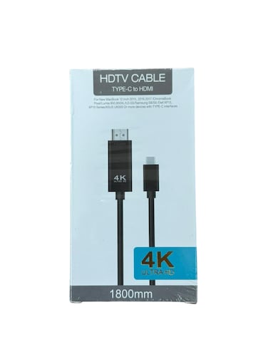 USB-C to HDMI 4K Cable for MacBook, Chromebook, Pixel, Lumia, LG, Samsung, Dell XPS &ndash; 4K UHD Video &amp; Audio, Plug &amp; Play, Compatible with Monitors, TVs, and Projectors