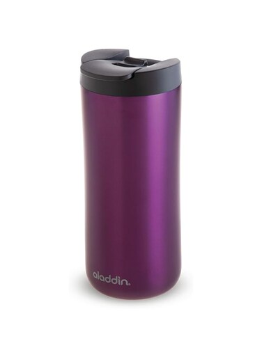Aladdin Leak-Lock&trade; Thermavac Stainless Steel Mug 0.35L Purple &ndash; Leakproof   Double Wall Vacuum Insulated Cup   Keeps Hot for 3 Hours   BPA-Free Reusable Travel Mug   Dishwasher Safe