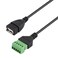 USB Female Plug to 5 Pin Pluggable Terminals Solder-free USB Connector Solderless Connection Adapter Cable, Length: 30cm