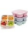 ChicAbode 4 Pack Bento Lunch Box，4 Compartment Snack Containers，Divided Bento Snack Box，Meal Prep Containers Kids/Toddle/Adults,Food Storage Containers for School, Work and Travel