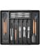 CyanCloud Silverware Drawer Organizer, Expandable Kitchen Drawer Organizer, 8.5"x 13"Cutlery Tray Silverware Organizer, Plastic Tableware Storage for Spatula Spoons Forks Knives, Black