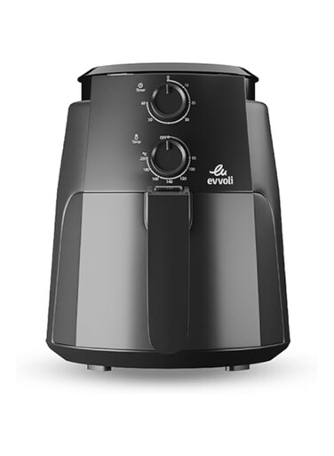 evvoli Air Fryer 4 Litres with Timer Temperature, Adjustable Control and 8 Preset Programs,1500W, EVKA-AF4001BS, Black