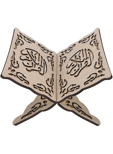 bpa Quran Book Stand, Vintage Quran Folding Stand Detachable Wooden Carved Muslim Prayer Book Shelf Bible Magazine Cookbook Holder Islam Religious Gift for Book Reading Lovers