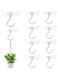 Adhesive Ceiling Hooks，10 Pack No Drill Ceiling Hanging Hook for Hanging Plants Lanterns,Wind Chimes Stainless Steel Outdoor Adhesive Hooks
